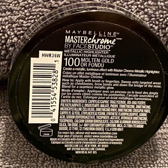 1037 Maybelline Face Studio Master Chrome Metallic Highlighter Molten Gold NWT - Picture 3 of 5